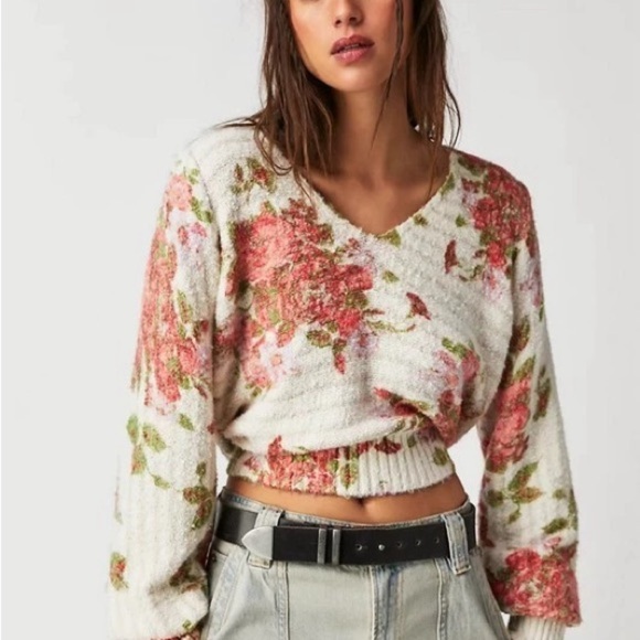Free People Bed of Roses Sweater SZ M - Picture 2 of 11